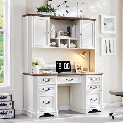 T4TREAM 59" Home Office Desk Hutch with Ample Storage