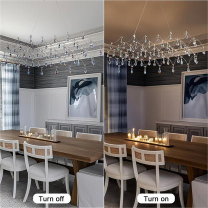 Large crystal raindrop chandelier