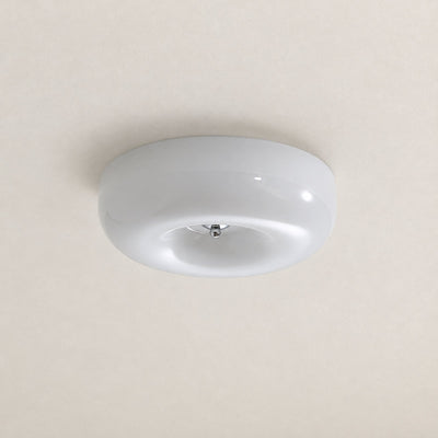 Glass-Shaded Ceiling Lamp with Chrome Finish