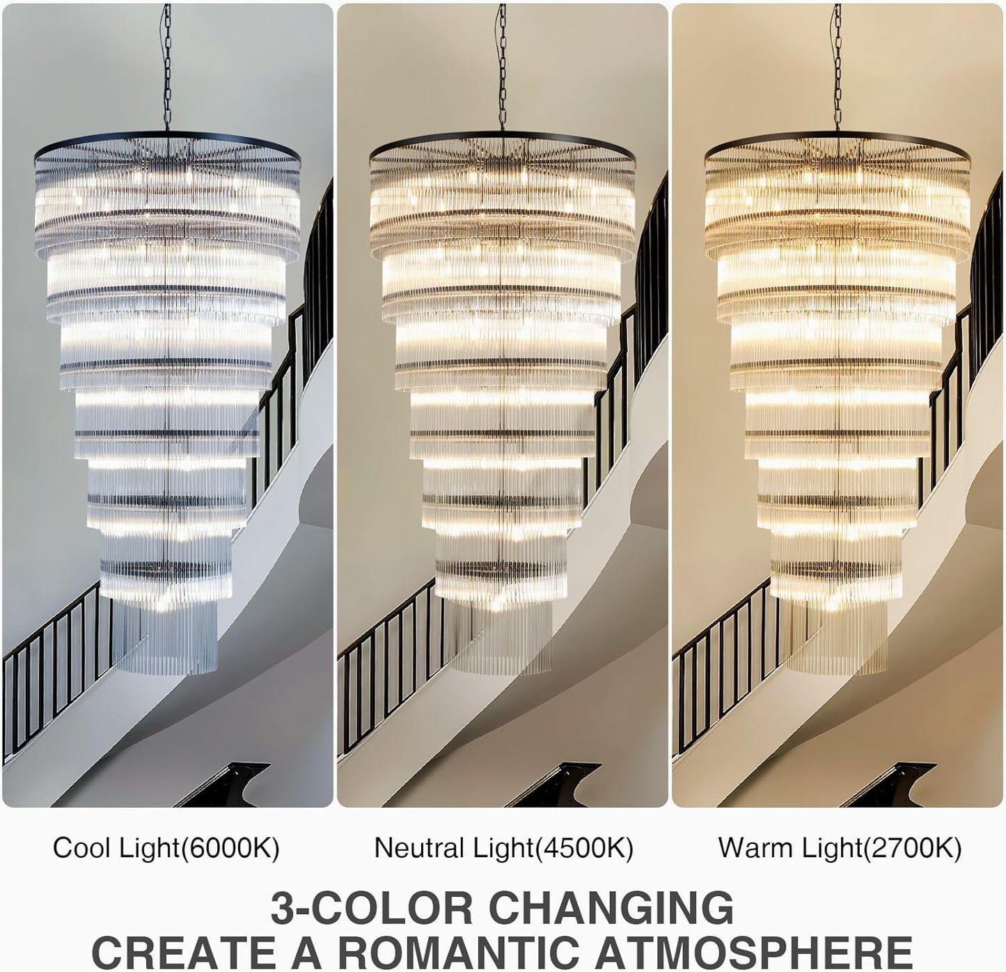 Glass Chandeliers 39"