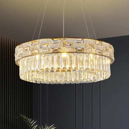 Round Ice Crystal Chandelier 23"