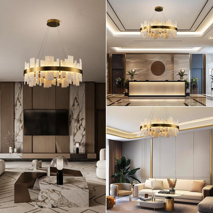 Alabaster Round Chandelier