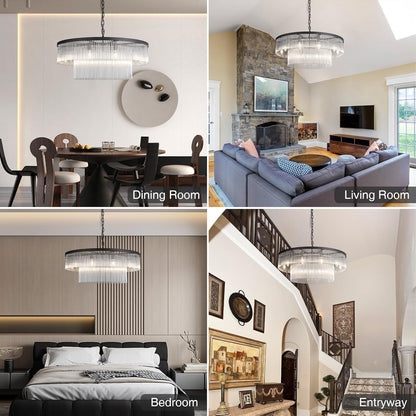 Glass Chandelier 31.5"