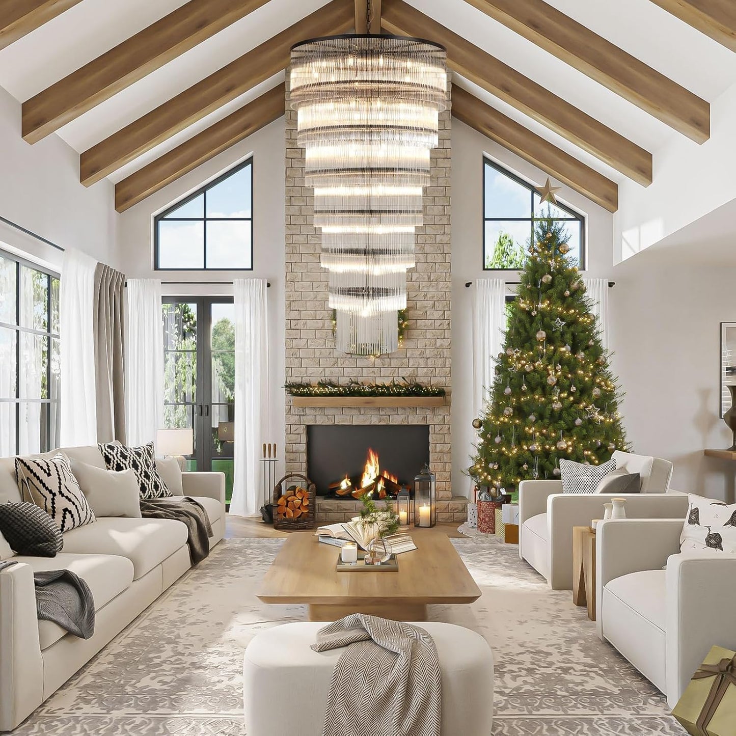 Glass Chandeliers 39"