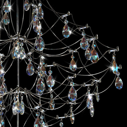 Modern Crystal Raindrop Chandelier - 31.5 Inch Silver