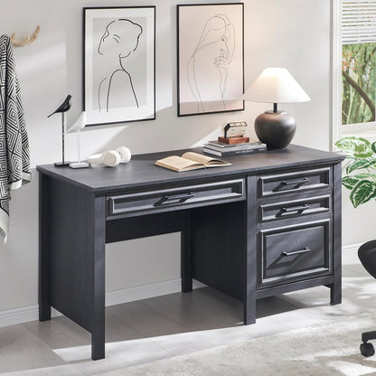 Modern Farmhouse Computer Desk with File Cabinet, Study Writing Table