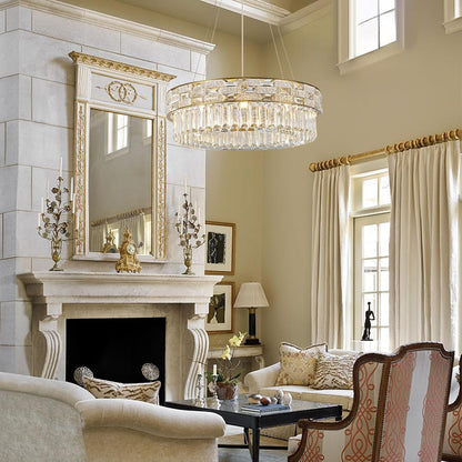 Round Ice Crystal Chandelier 23"