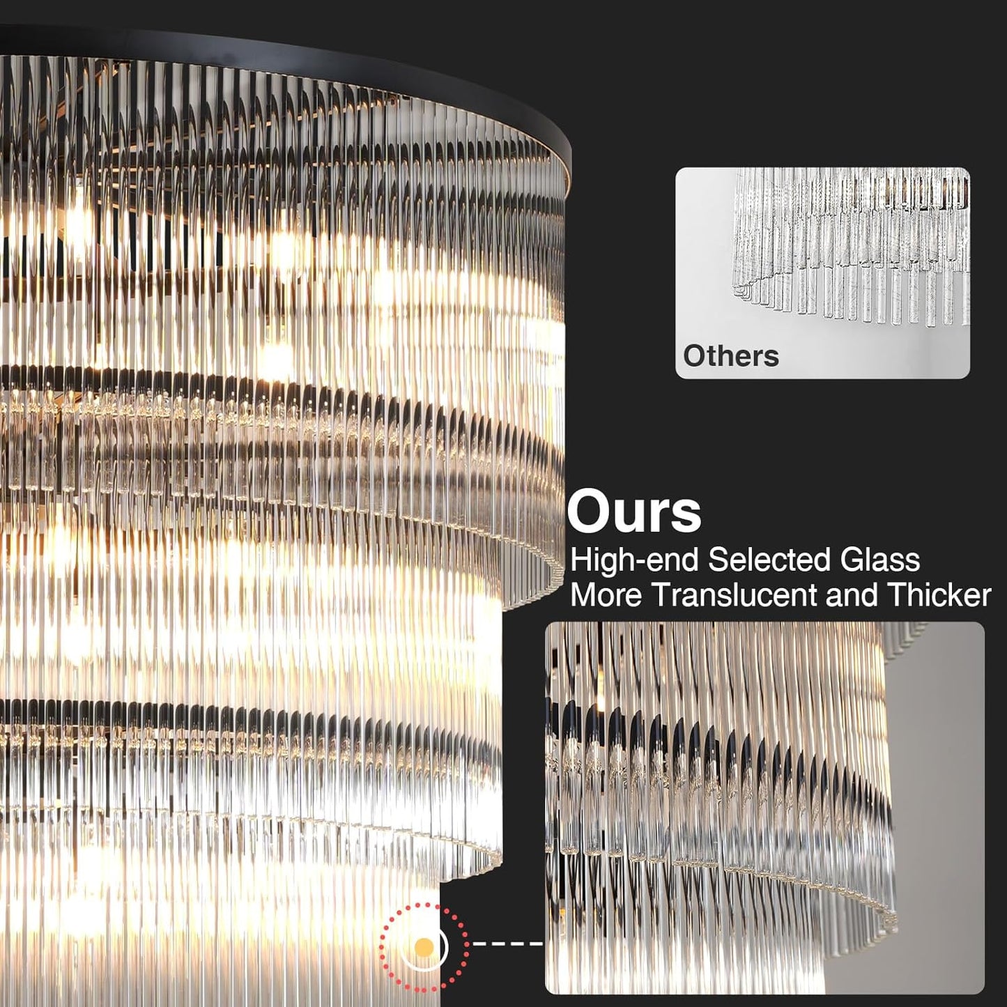 Glass Chandeliers 39"