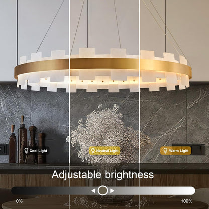 Modern Alabaster Linear Chandelier 31.5