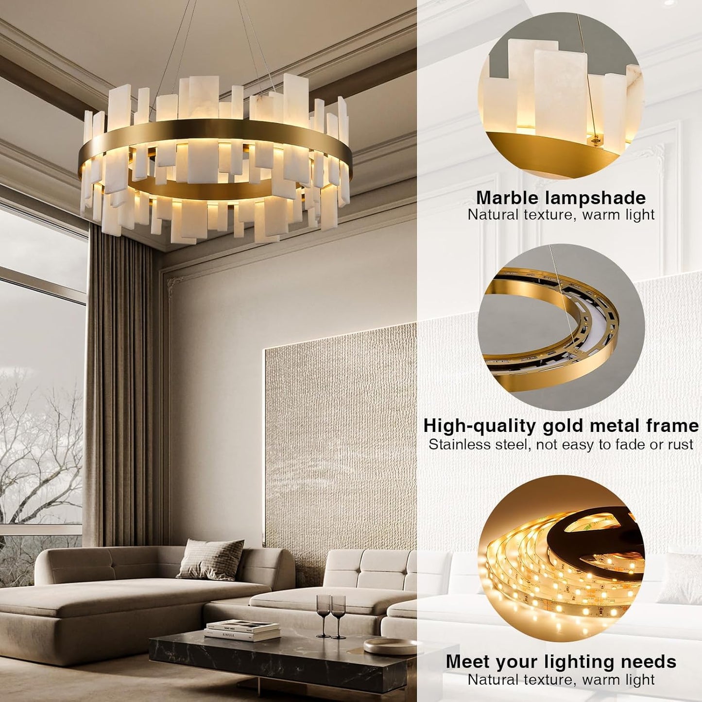 Alabaster Round Chandelier