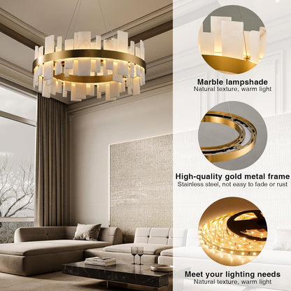 Alabaster Round Chandelier