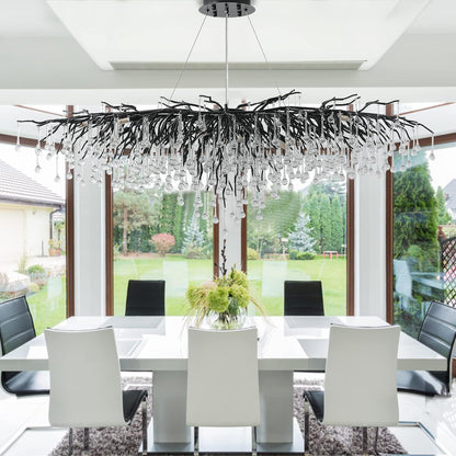 Modern Crystal Branch Chandelier 63"