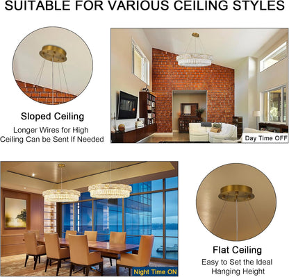 31-inch 12-lamp large living room crystal round gold chandelier