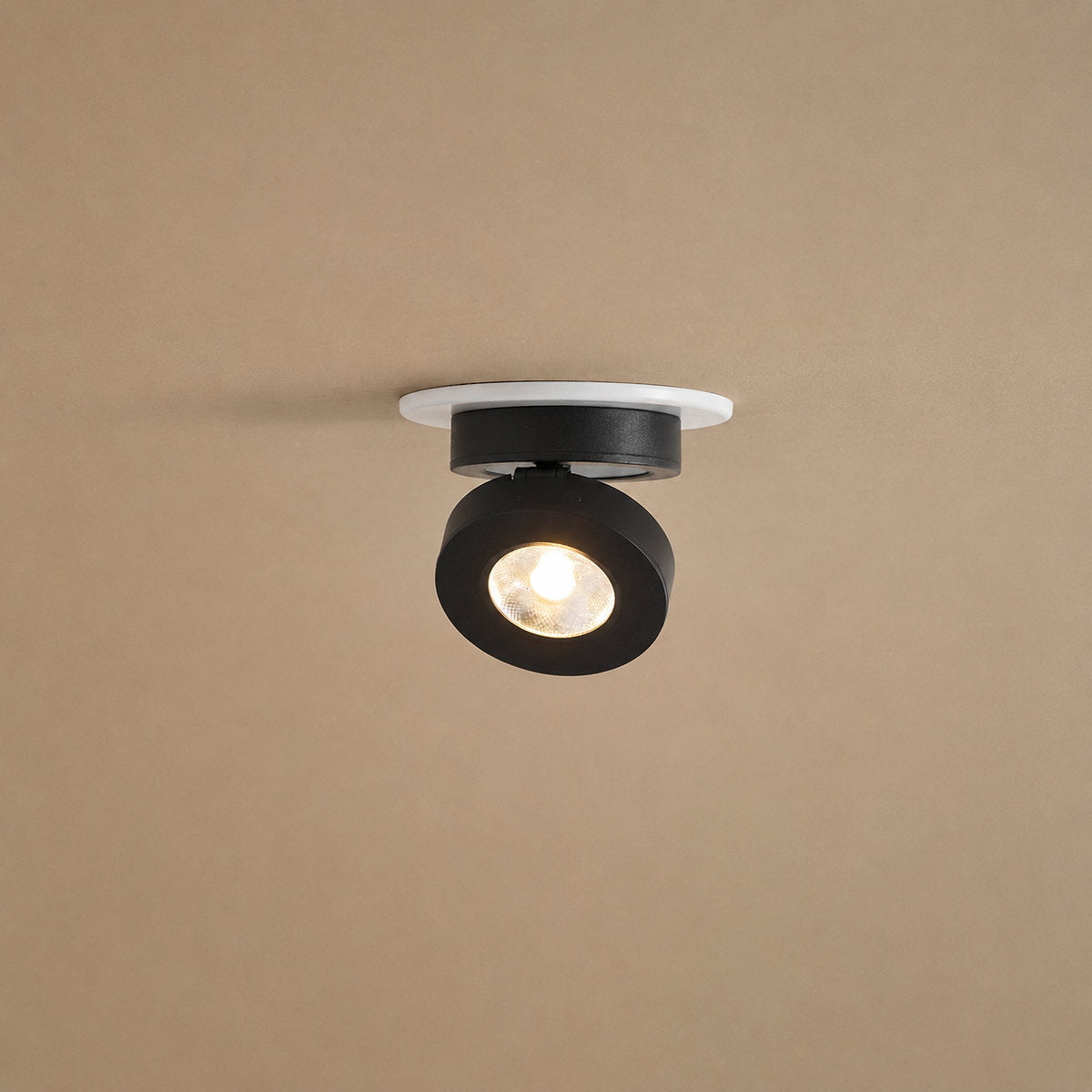 Round Rotating LED Downlight Wall Lamp, 3.4-Inch x H 0.9-Inch, White, Warm Light for Bedroom & Living Room