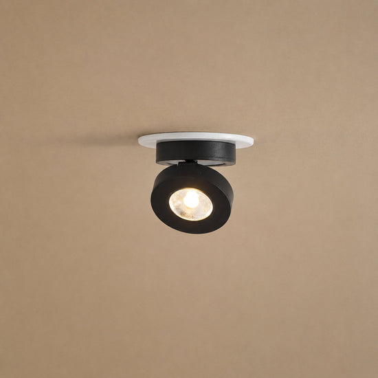 Round Rotating LED Downlight Wall Lamp, 3.4-Inch x H 0.9-Inch, White, Warm Light for Bedroom & Living Room