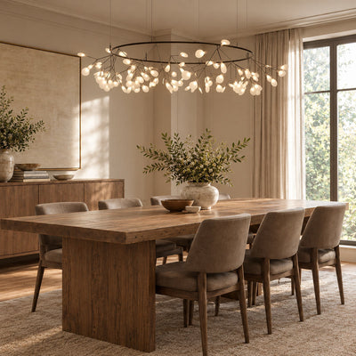 Firefly-Glow Black LED Branch Chandelier