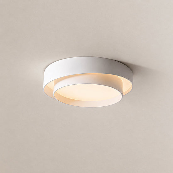Melody Ceiling Light, 15.7-Inch x H 5.5-Inch, White, Warm Light for Living Room & Bedroom
