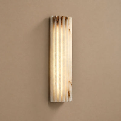 Ribbed Alabaster Stone Wall Lamp Warm Light for Living Room & Dining Room