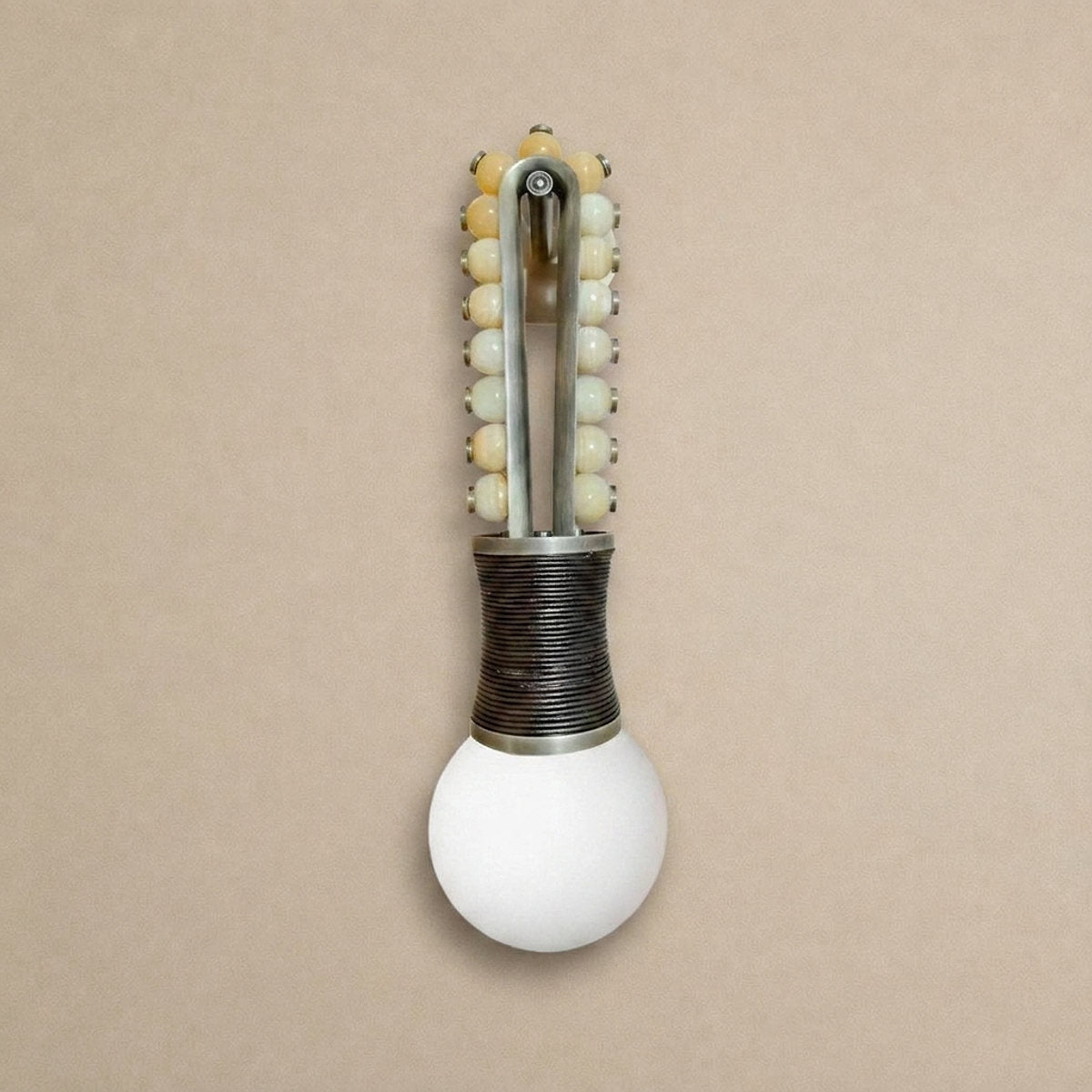 Ardora Wall Lamp, 5.5-Inch x H 24.4-Inch, Brass & Green for Living Room