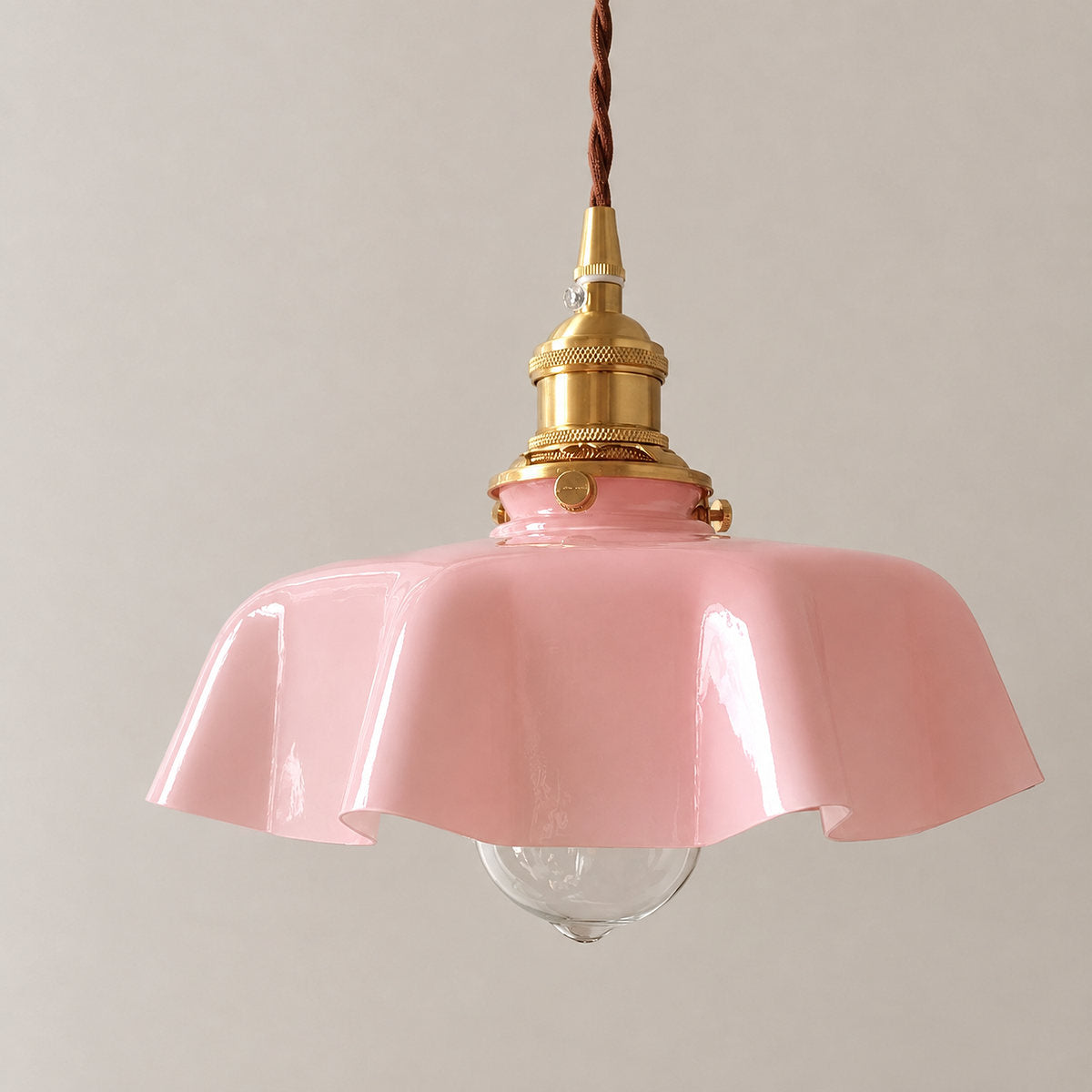 Pleated Glass Dome Swag Pendant Light