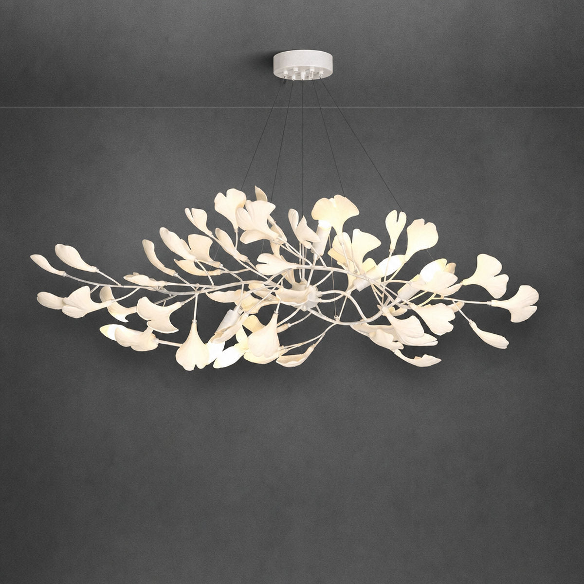 Porcelain Leaf Horizontal Branch Chandelier