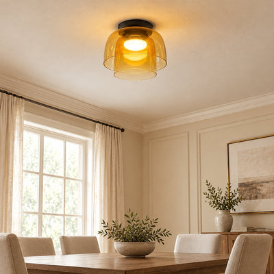 Tricolordeer Layered Tinted Glass Disc Ceiling Light