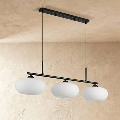 3-Light Linear Glass Pendant Fixture