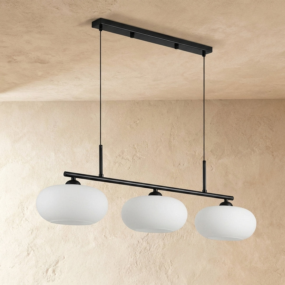 3-Light Linear Glass Pendant Fixture