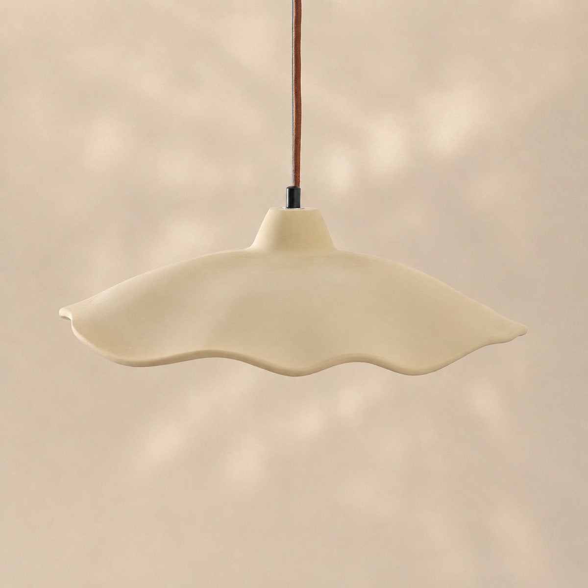 Wavy Edge Microcement Pendant Light for Dining Room & Living Room