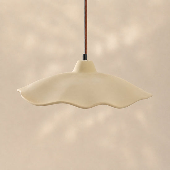 Wavy Edge Microcement Pendant Light for Dining Room & Living Room