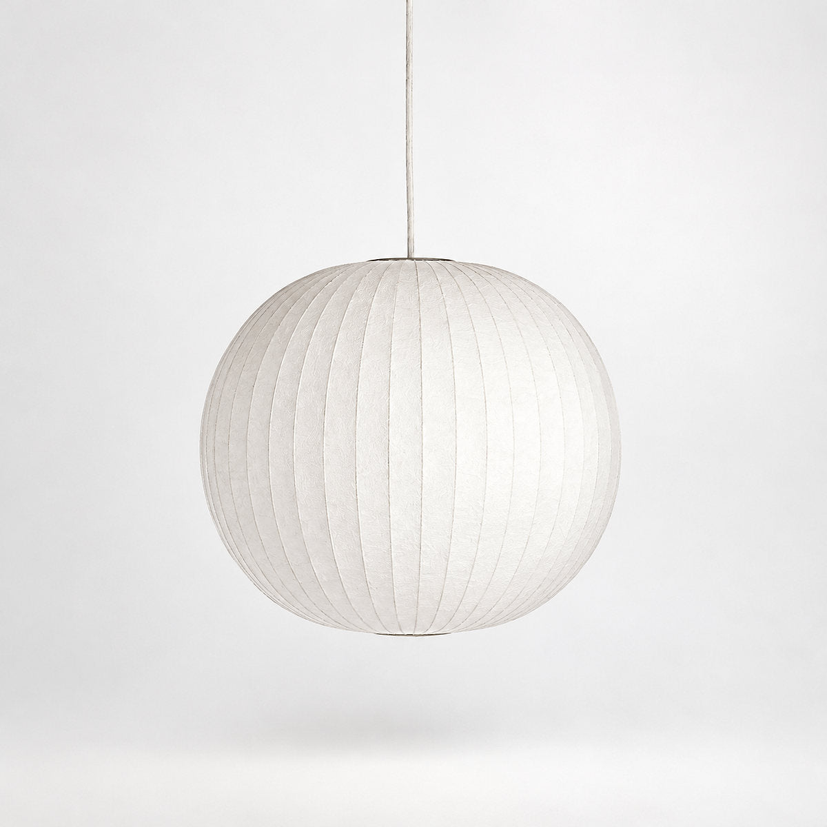 Organic Mulberry Silk Pendant Light with Steel Wireframe