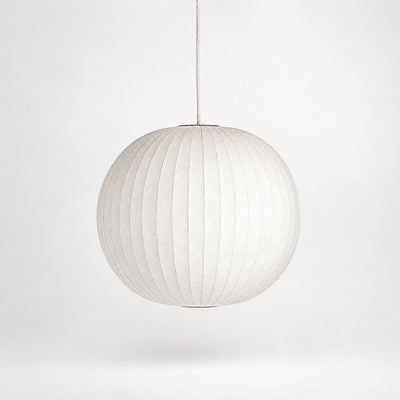Organic Mulberry Silk Pendant Light with Steel Wireframe