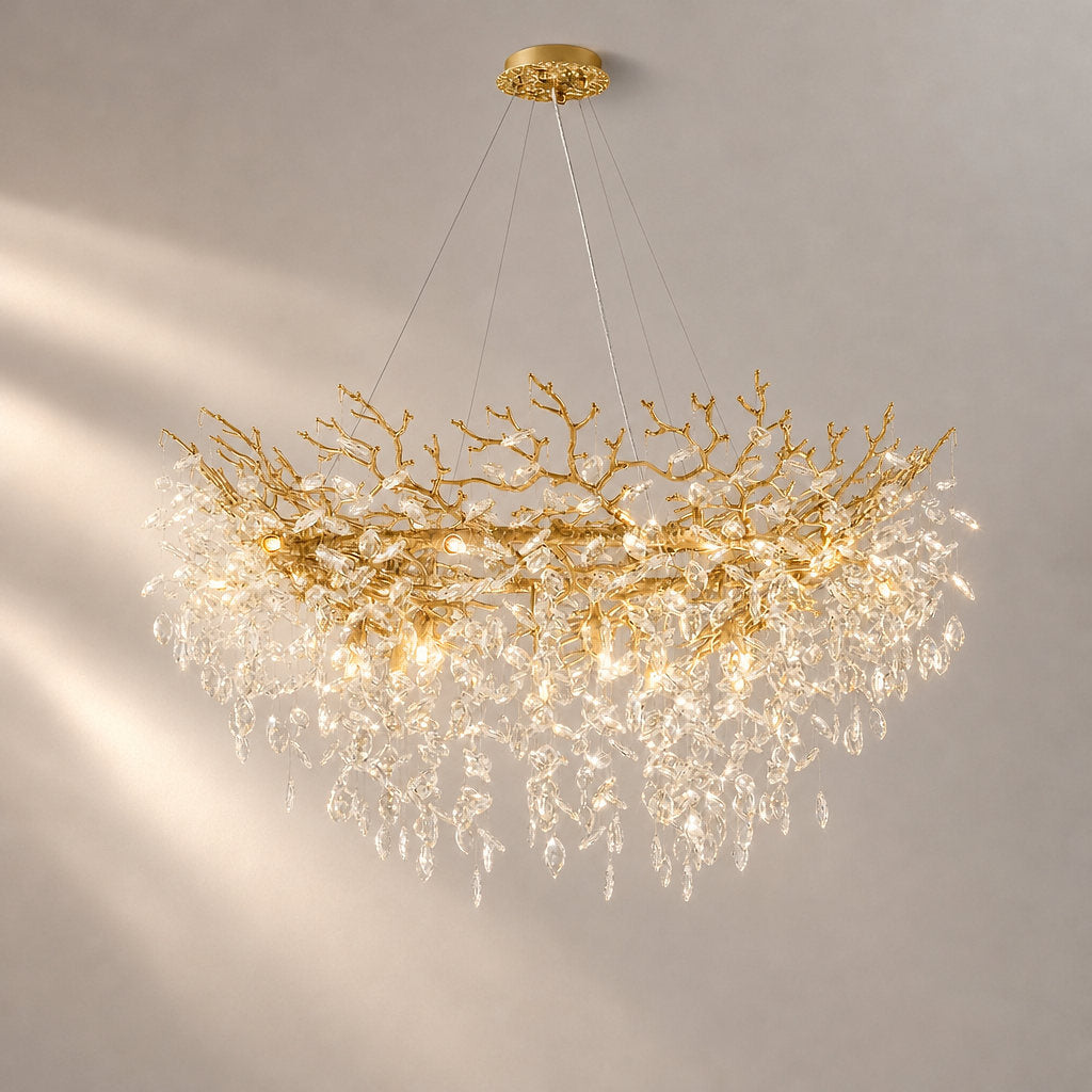 Tricolordeer Gold Branch Round Chandelier