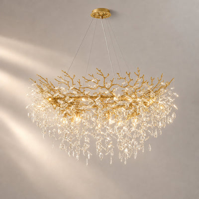 Tricolordeer Gold Branch Round Chandelier