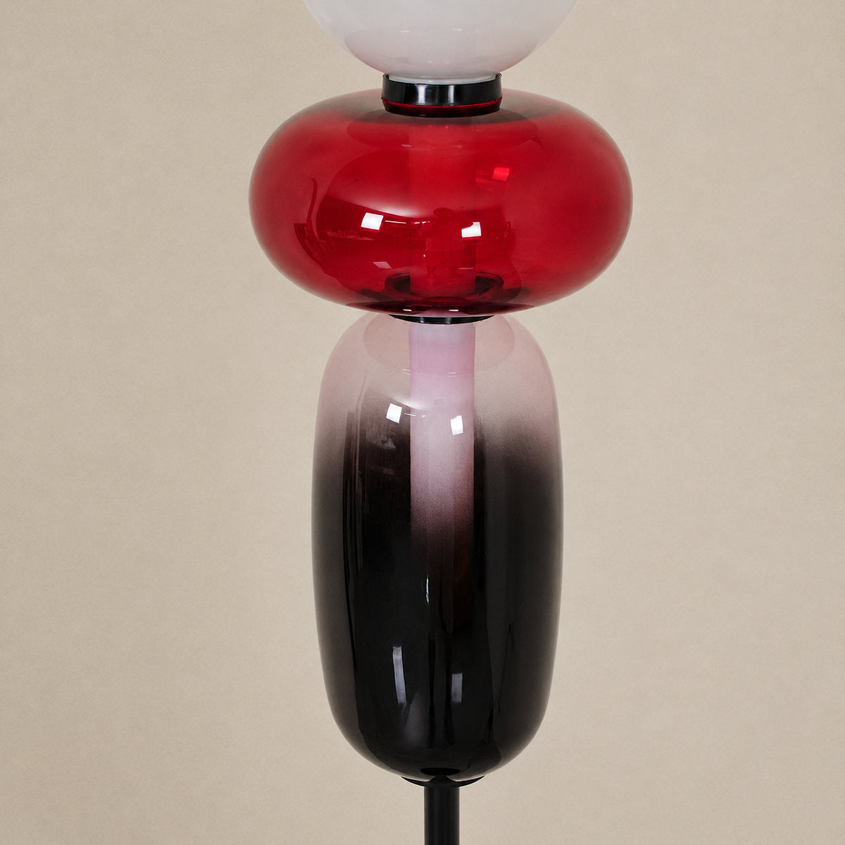 Artisan Hand-Blown Glass Stacked Floor Lamp