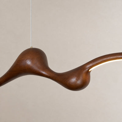 Sculpted Ash Wood Organic Branch Pendant Light