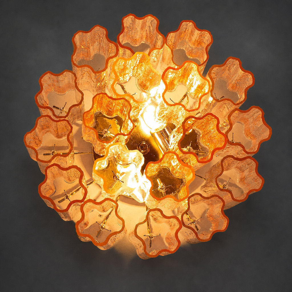 Radial Starburst Glass Ceiling Lamp