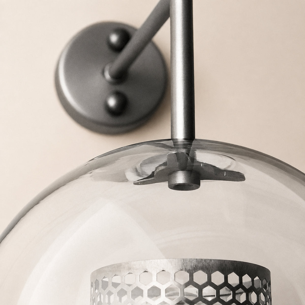 Chiswick Glass Wall Lamp, 5.1~9.8-Inch x H 21.6~30.7-Inch, Copper plating for Living Room & Dining Room