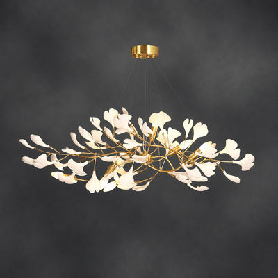 Porcelain Leaf Horizontal Branch Chandelier