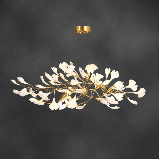 Porcelain Leaf Horizontal Branch Chandelier