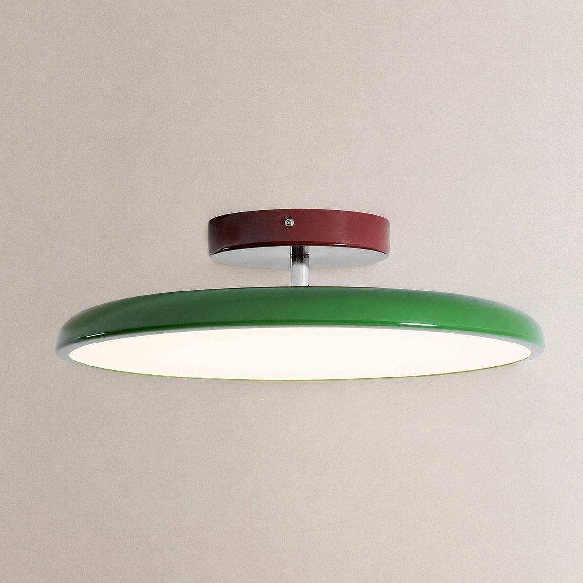 Drift Adjustable Ceiling Light, 11.8~19.7-Inch x H 3.5-Inch, Green, Triac Warm Dimming for Living Room & Bedroom