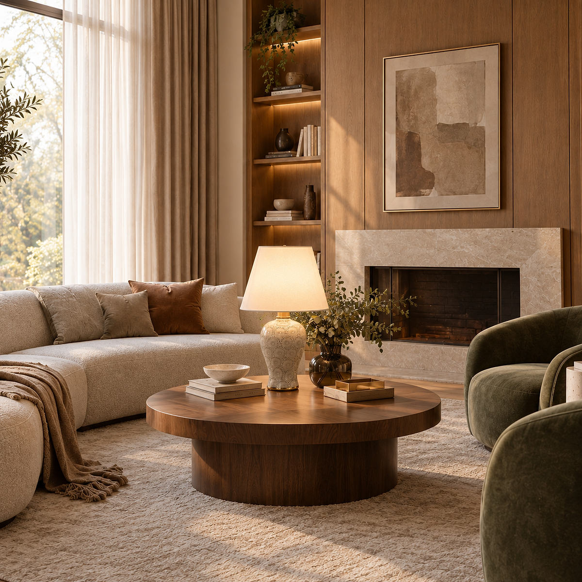 Terracotta Circular Motif Table Lamp