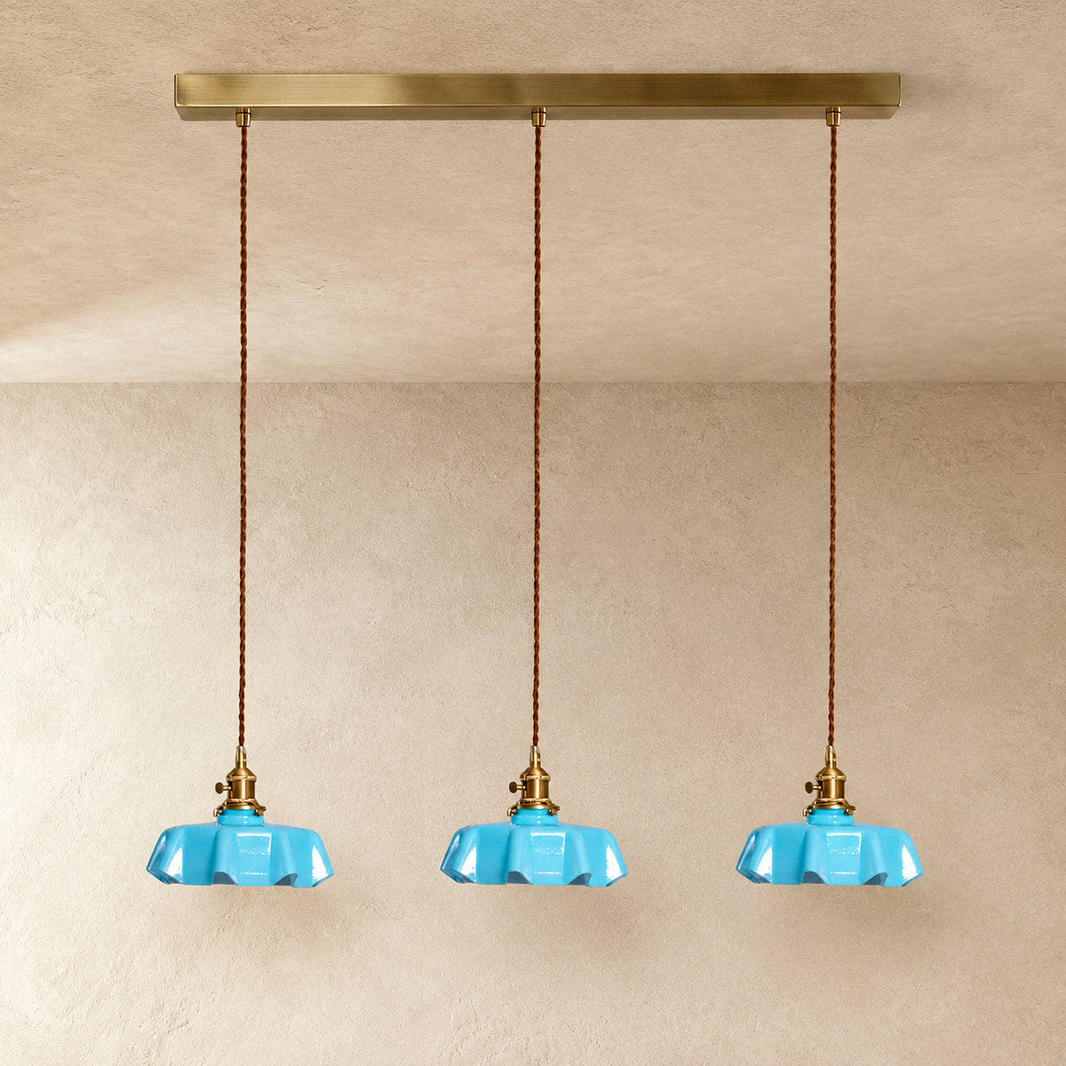 Pleated Glass Pendant Light Collection
