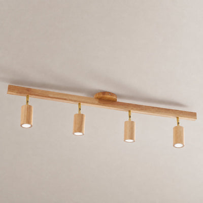 Natural Wood Beam Light Spotlight, L 5.1~47.2-Inch x H 8.7-Inch, Wood, Warm Light for Living Room & Bedroom