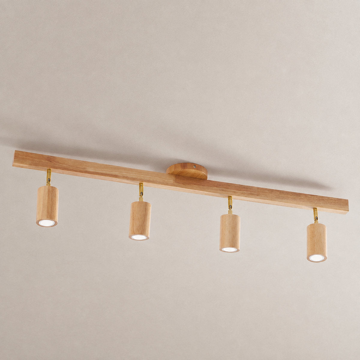 Natural Wood Beam Light Spotlight, L 5.1~47.2-Inch x H 8.7-Inch, Wood, Warm Light for Living Room & Bedroom