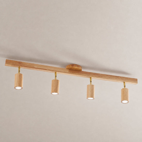 Natural Wood Beam Light Spotlight, L 5.1~47.2-Inch x H 8.7-Inch, Wood, Warm Light for Living Room & Bedroom
