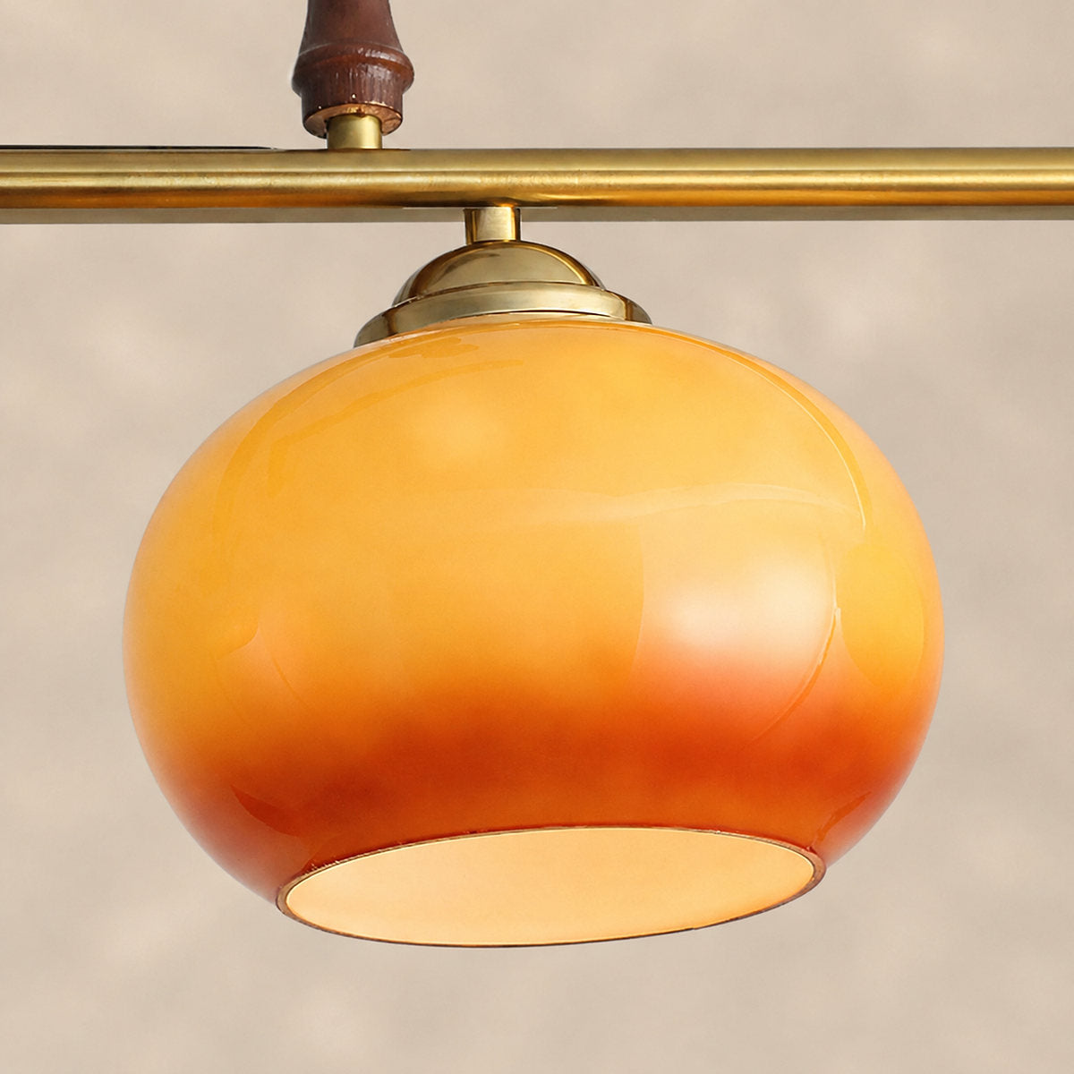Modern Linear Multi-Head Glass Pendant Light for Dining Room & Living Room