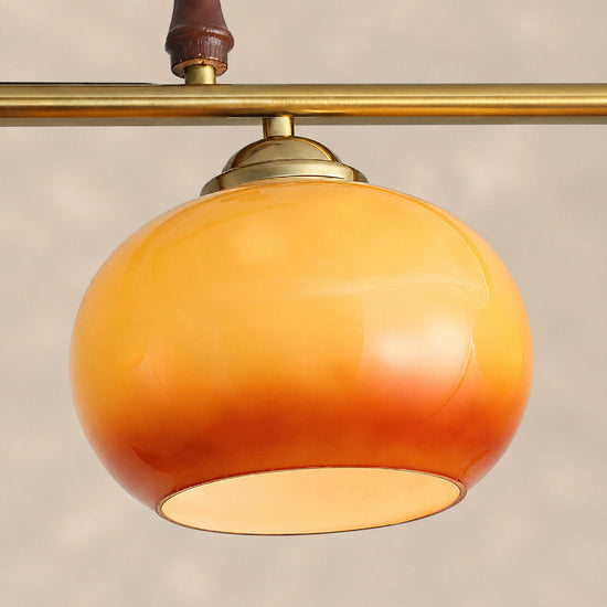 Modern Linear Multi-Head Glass Pendant Light for Dining Room & Living Room