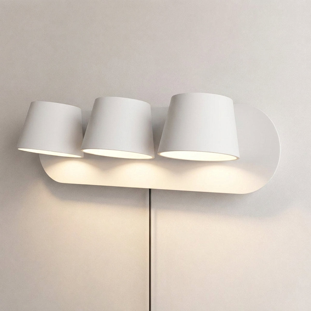 Angle Adjustable Plug-in Wall Lamp, 4.7~15-Inch x H 4.7~3.9-Inch, Black, Warm Light & US Plug for Bedroom & Living Room
