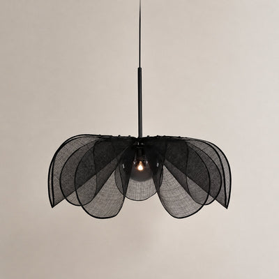 Woven Abaca Fiber Floral Pendant Lamp